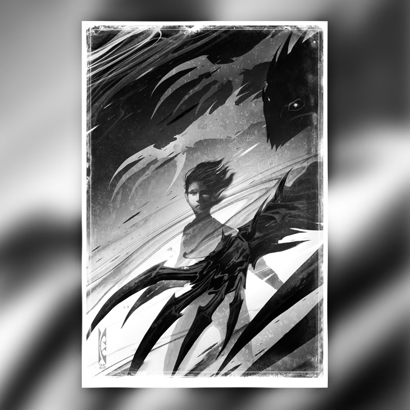 Black and White internal illustrations for Endymion, Book 3 in the Hyperion Cantos - artwork by Raymond Swanland for The Broken Binding. [image 1]